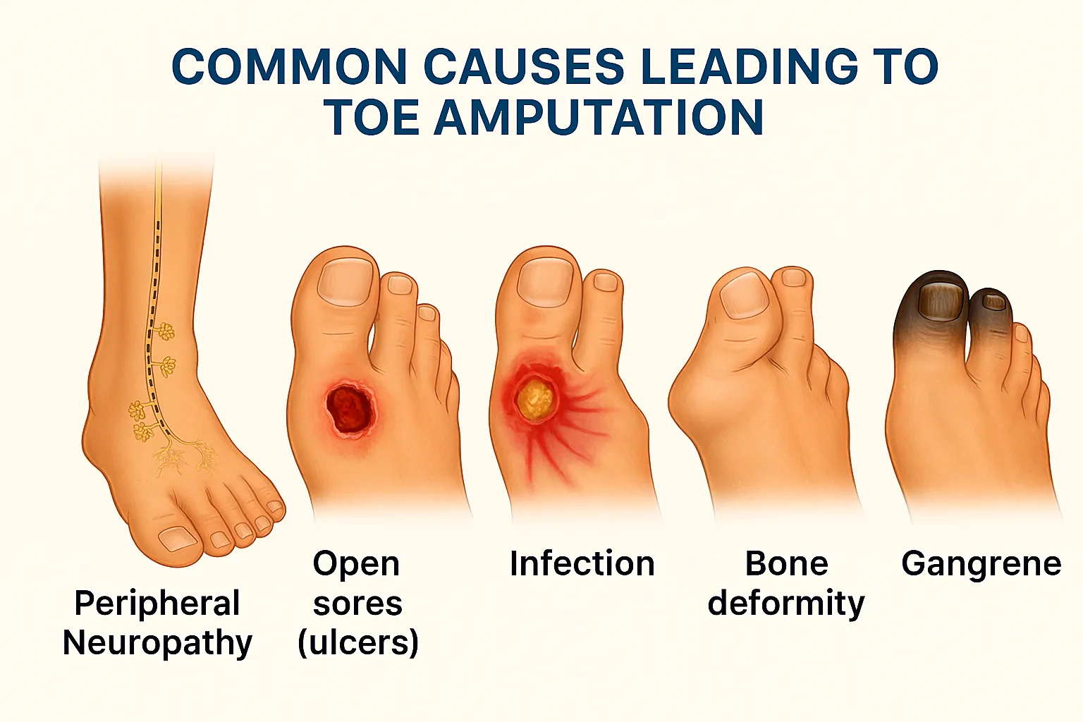 Common Causes Leading to Toe Amputation