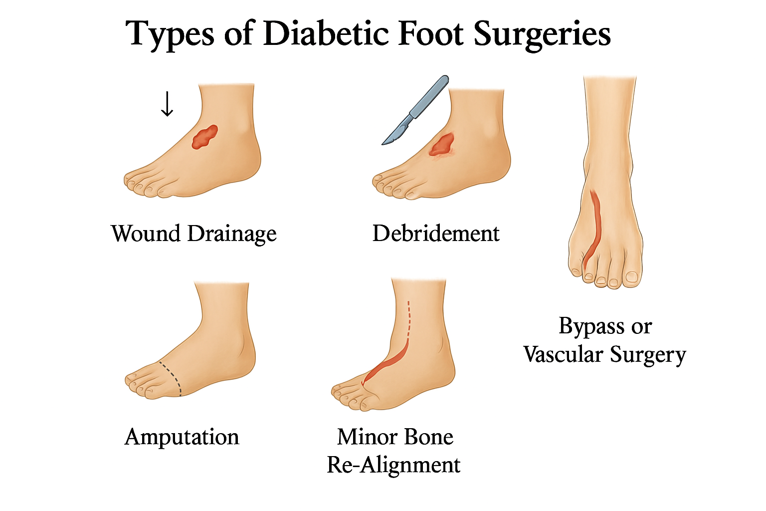 Types of Diabetic Foot Surgeries