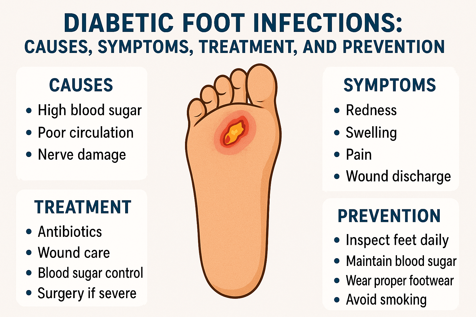 Diabetic Foot Infections: Causes, Symptoms, Treatment, and Prevention