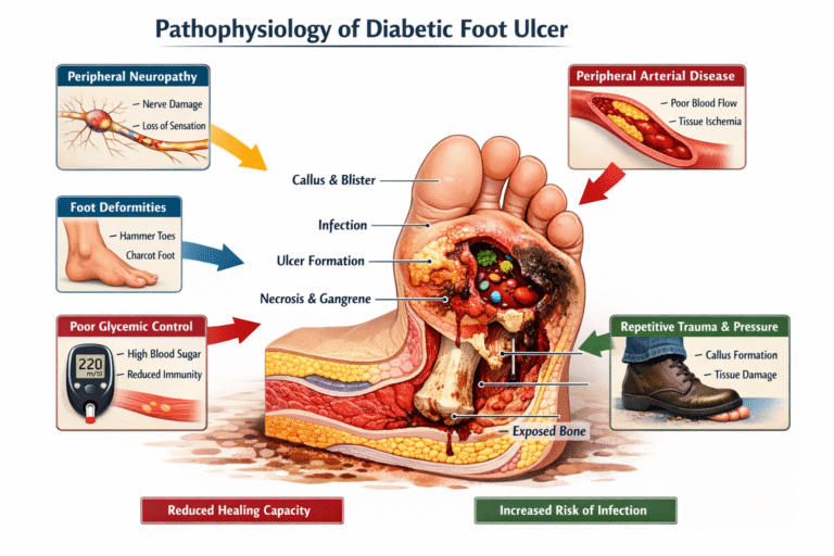 Pathophysiology of Diabetic Foot Ulcer